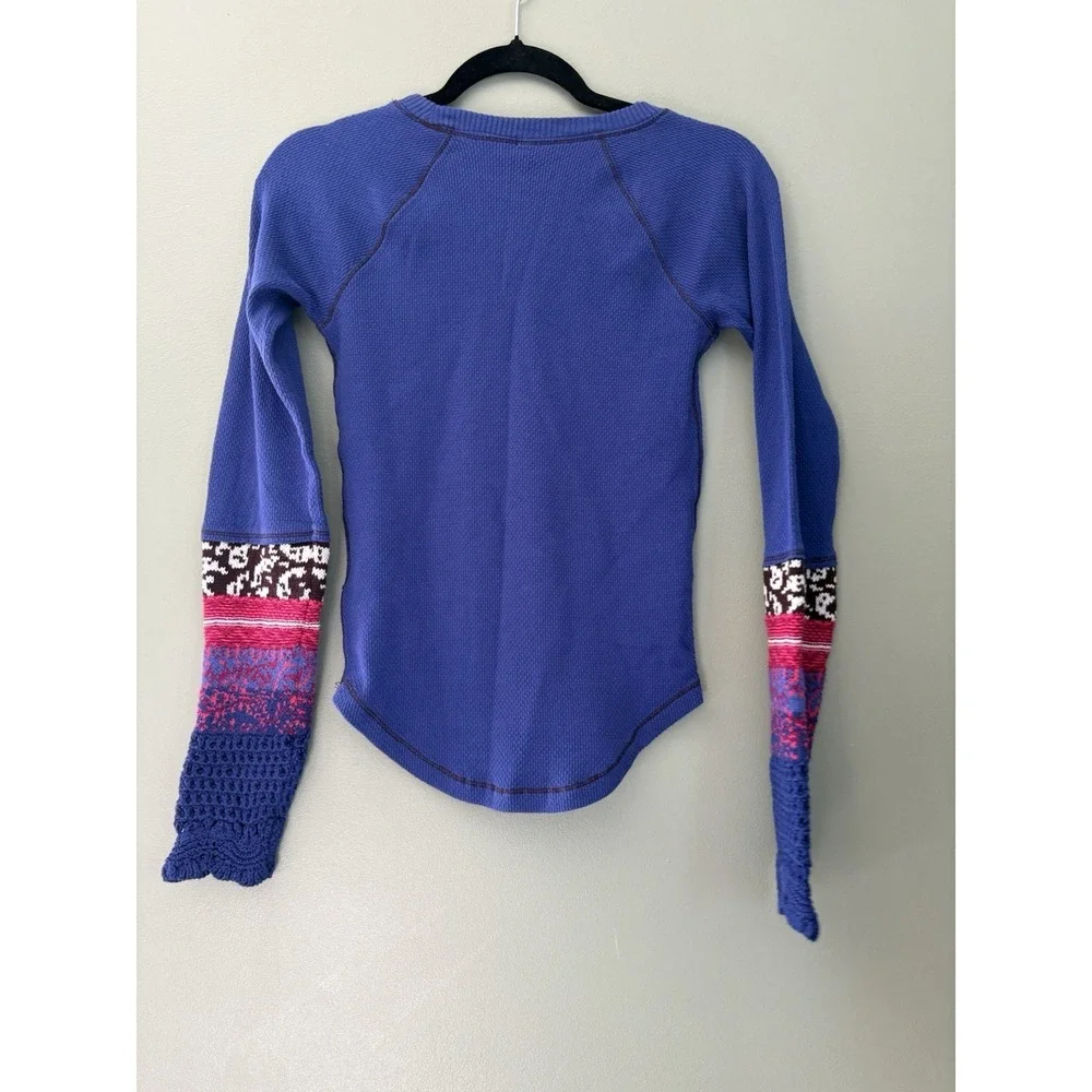 Free People In The Mix Cuff Thermal Long Sleeve Top size Medium